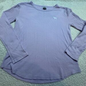 PINK Victoria's Secret Light Purple Long Sleeve Long Underwear Tee
